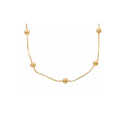 Corrente De Ouro 18k Veneziana Com Bolinhas De 4,0mm Com 45cm - 100781 - Fábrica do Ouro ®️