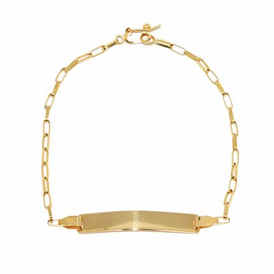 Pulseira Infantil De Ouro 18k Cartie De 16cm Com Chapinha - 101338 - Fábrica do Ouro ®️