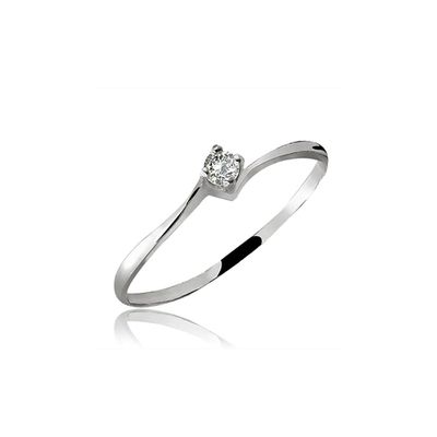 Anel De Ouro Branco 18k Solitário Marie Com Zircônia - 101268 - Fábrica do Ouro ®️
