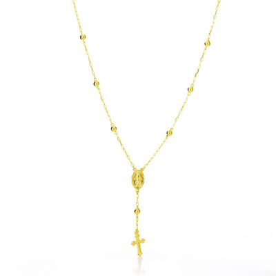 Gargantilha Meio Terço De Ouro 18k De 0,8mm Com 45cm - 101885 - Fábrica do Ouro ®️