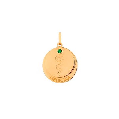 Pingente De Ouro 18k Formatura De Medicina Com Zircônia - 101917 - Fábrica do Ouro ®️
