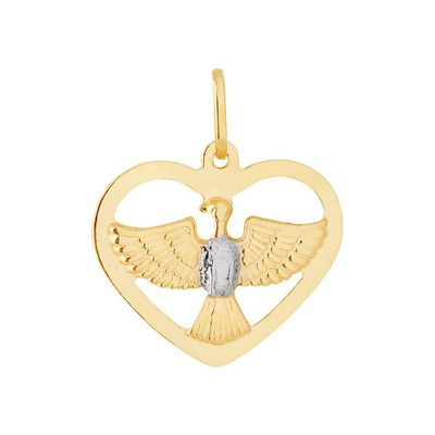 Pingente De Ouro 18k Espírito Santo Com Coração - 101963 - Fábrica do Ouro ®️