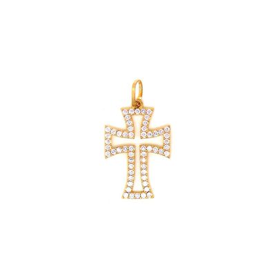Pingente De Ouro 18k Cruz Com 23mm - 100711 - Fábrica do Ouro ®️