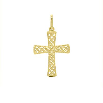 Pingente De Ouro 18k Cruz Diamantada - 103162 - Fábrica do Ouro ®️