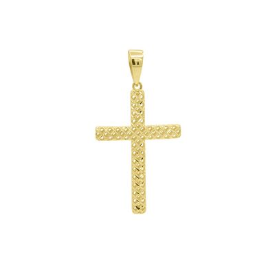 Pingente De Ouro 18k Cruz Diamantada M - 103294 - Fábrica do Ouro ®️
