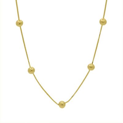 Corrente De Ouro 18k Veneziana Com Bolinhas De 3,0mm Com 90cm - 103278 - Fábrica do Ouro ®️