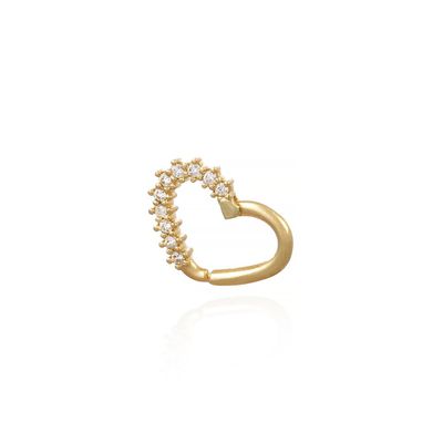Piercing De Orelha Ou Tragus De Ouro 18k Coração de Zircônias - 102729... - Fábrica do Ouro ®️