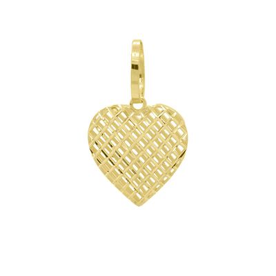 Pingente De Ouro 18k Coração Diamantada M - 103293 - Fábrica do Ouro ®️