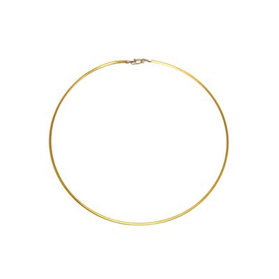 Gargantilha De Ouro 18k Omega Bicolor De 1,6mm Com 45cm - 101568 - Fábrica do Ouro ®️