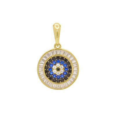 Pingente De Ouro 18k Olho Grego Floral - 103302 - Fábrica do Ouro ®️
