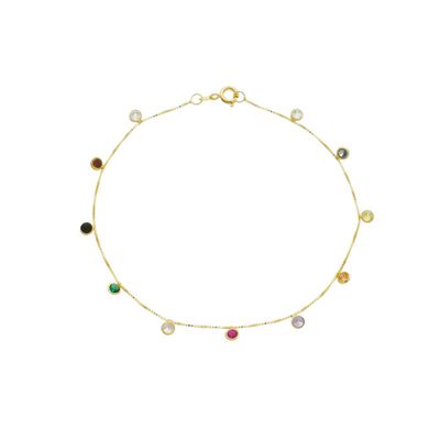 Pulseira De Ouro 18k Arco-Íris Com 19cm - 103410 - Fábrica do Ouro ®️