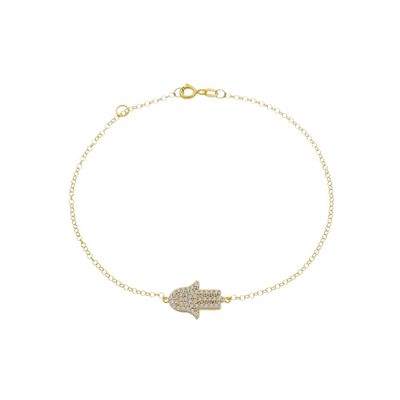Pulseira De Ouro 18k Elo português Mão de Fátima De 0,7mm Com 18cm - 1... - Fábrica do Ouro ®️