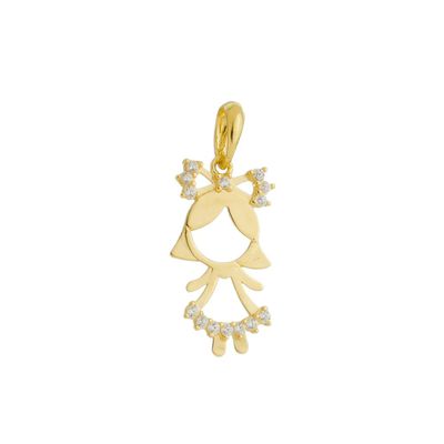 Pingente De Ouro 18k Menina Sortuda - 103327 - Fábrica do Ouro ®️