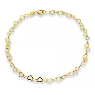 Pulseira Infantil De Ouro 18k Mini Love De 0,8mm Com 15cm - 103408 - Fábrica do Ouro ®️