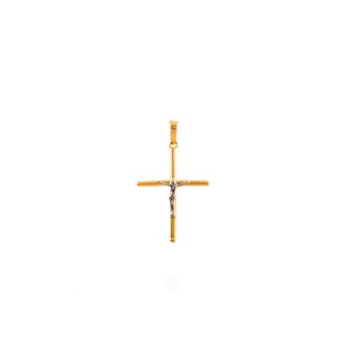Pingente De Ouro 18k Crucifixo Com 21mm - 101116 - Fábrica do Ouro ®️