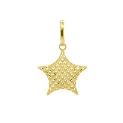Pingente De Ouro 18k Estrela Diamantada M - 103291 - Fábrica do Ouro ®️