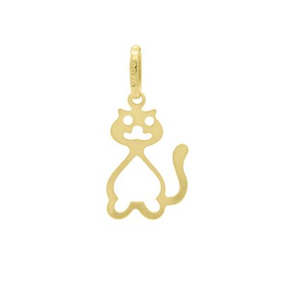 Pingente De Ouro 18k Gato Vazado - 103129 - Fábrica do Ouro ®️