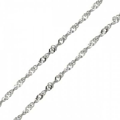 Corrente De Ouro Branco 18k Singapura De 1,2mm Com 60cm - 102884 - Fábrica do Ouro ®️