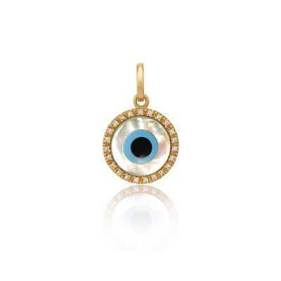 Pingente De Ouro 18k Olho Grego De 5mm Com Zircônias - 100951 - Fábrica do Ouro ®️