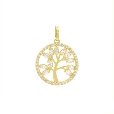 Pingente De Ouro 18k Arvore da Vida com Zircônia Branca - 103159 - Fábrica do Ouro ®️