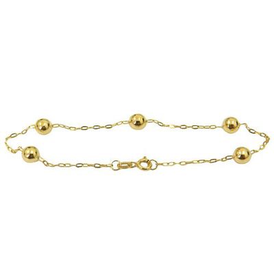 Pulseira Infantil De Ouro 18k Cartie Com Bolinhas De 3,0mm Com 13cm - ... - Fábrica do Ouro ®️