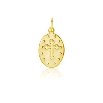 Pingente De Ouro 18k Medalha De Nossa Senhora De Fátima Grande
