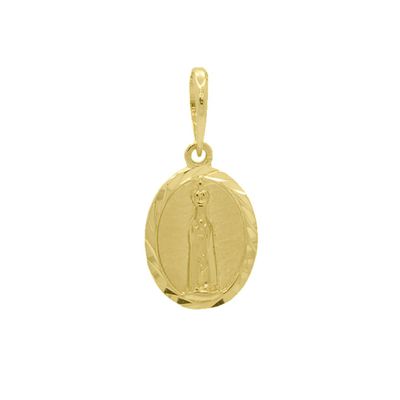 Pingente De Ouro 18k Medalha De Nossa Senhora De Fátima Média - 102013... - Fábrica do Ouro ®️