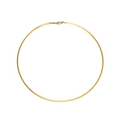 Gargantilha De Ouro 18k Ômega Bicolor De 2,6mm Com 45cm - 102732 - Fábrica do Ouro ®️