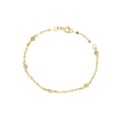 Pulseira Infantil De Ouro 18k Coffee De 1,6 Com 14cm - 103422 - Fábrica do Ouro ®️