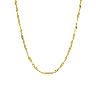 Corrente De Ouro 18k Singapura Com Chapinha 1,4mm Com 40cm - 103290 - Fábrica do Ouro ®️