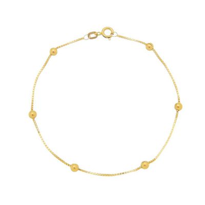 Pulseira De Ouro 18k Veneziana e Bolinhas De 3mm Com 19cm - 102887 - Fábrica do Ouro ®️