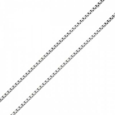 Corrente De Ouro Branco 18k Veneziana De 0,5mm Com 45cm - 102573 - Fábrica do Ouro ®️