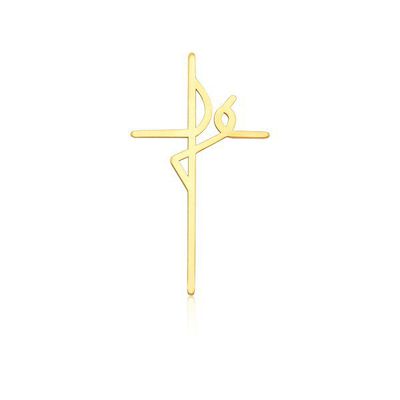 Pingente De Ouro 18k Cruz Fé - 101810 - Fábrica do Ouro ®️