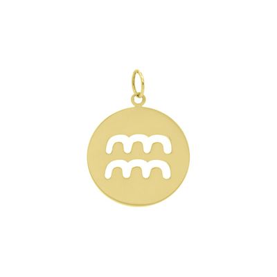 Pingente De Ouro 18k Signo Aquário - 103110 - Fábrica do Ouro ®️
