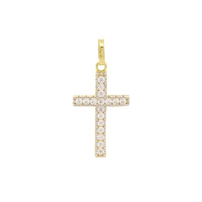 Pingente De Ouro 18k Cruz Com Zircônias 1,7cm - 103158 - Fábrica do Ouro ®️