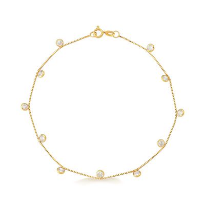 Pulseira De Ouro 18k Rodeado de Zircônias Brancas - 103099 - Fábrica do Ouro ®️