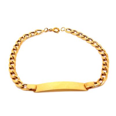 Pulseira De Ouro 18k Groumet De 5mm Com 18cm e Chapa - 100688 - Fábrica do Ouro ®️