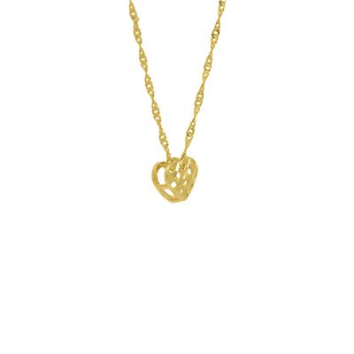 Pingente De Ouro 18k Coração Xadrez