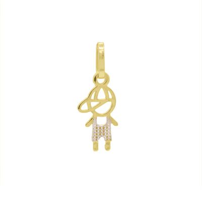 Pingente De Ouro 18k Menino Dois Ouros - 103167 - Fábrica do Ouro ®️