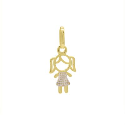 Pingente De Ouro 18k Menina Dois Ouros - 103168 - Fábrica do Ouro ®️