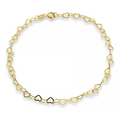 Pulseira de Ouro 18k Mini Love De 0,8mm com 19cm - 103407 - Fábrica do Ouro ®️