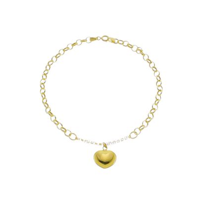 Pulseira De Ouro 18k Elo português Coração De 2mm Com 18cm - 103416 - Fábrica do Ouro ®️