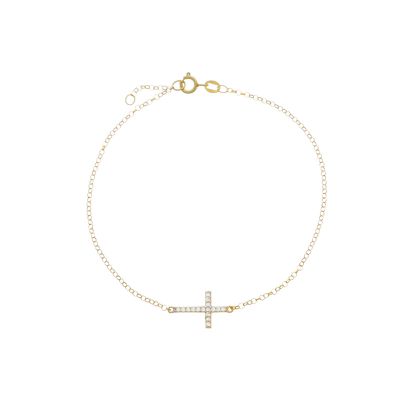Pulseira De Ouro 18k Cruz De 0,7mm Com 19cm - 103411 - Fábrica do Ouro ®️