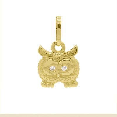 Pingente De Ouro 18k Coruja P - 103132 - Fábrica do Ouro ®️