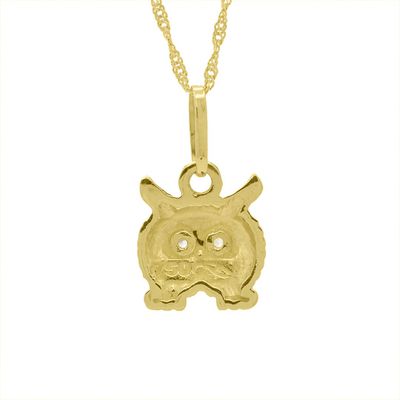 Pingente De Ouro 18k Coruja P