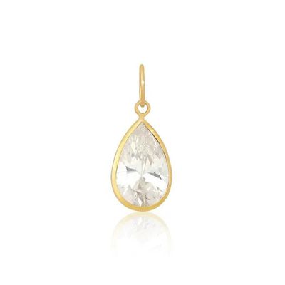 Pingente Ponto De Luz De Ouro 18k Gota De 7mm - 101937 - Fábrica do Ouro ®️