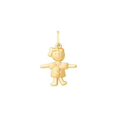 Pingente De Ouro 18k Menina De 11mm - 100937 - Fábrica do Ouro ®️