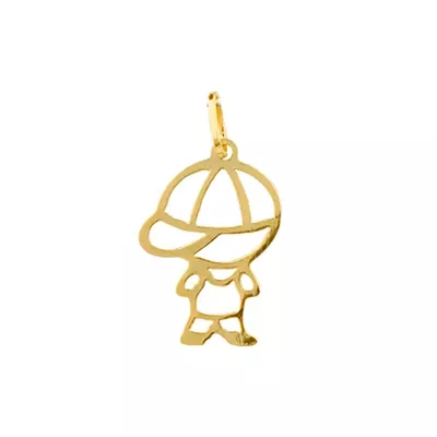 Pingente De Ouro 18k Menino Com Boné De 16mm - 100090 - Fábrica do Ouro ®️