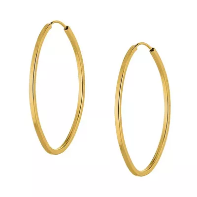 Brinco De Ouro 18k Argola Oval slim GG - 103027 - Fábrica do Ouro ®️