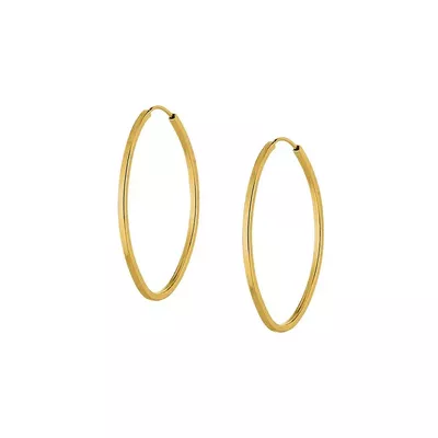 Brinco De Ouro 18k Argola Oval Slim P - 101299 - Fábrica do Ouro ®️
